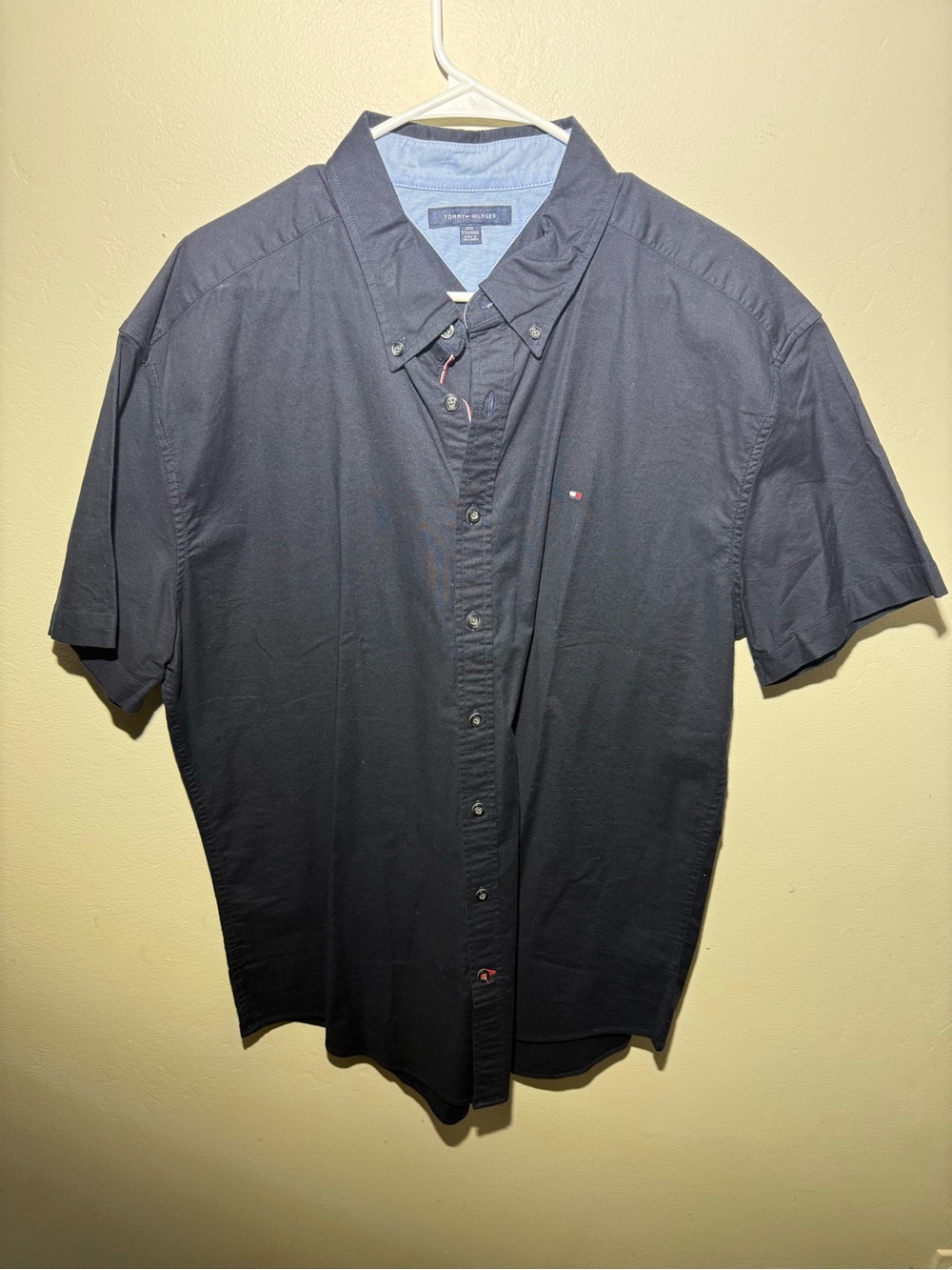 Tommy Hilfiger Men’s Short-Sleeve Button-Down Shirt — Navy
